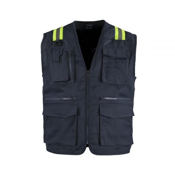 chaleco geologo gabardina dual hi vis con cinta dia y noche 2