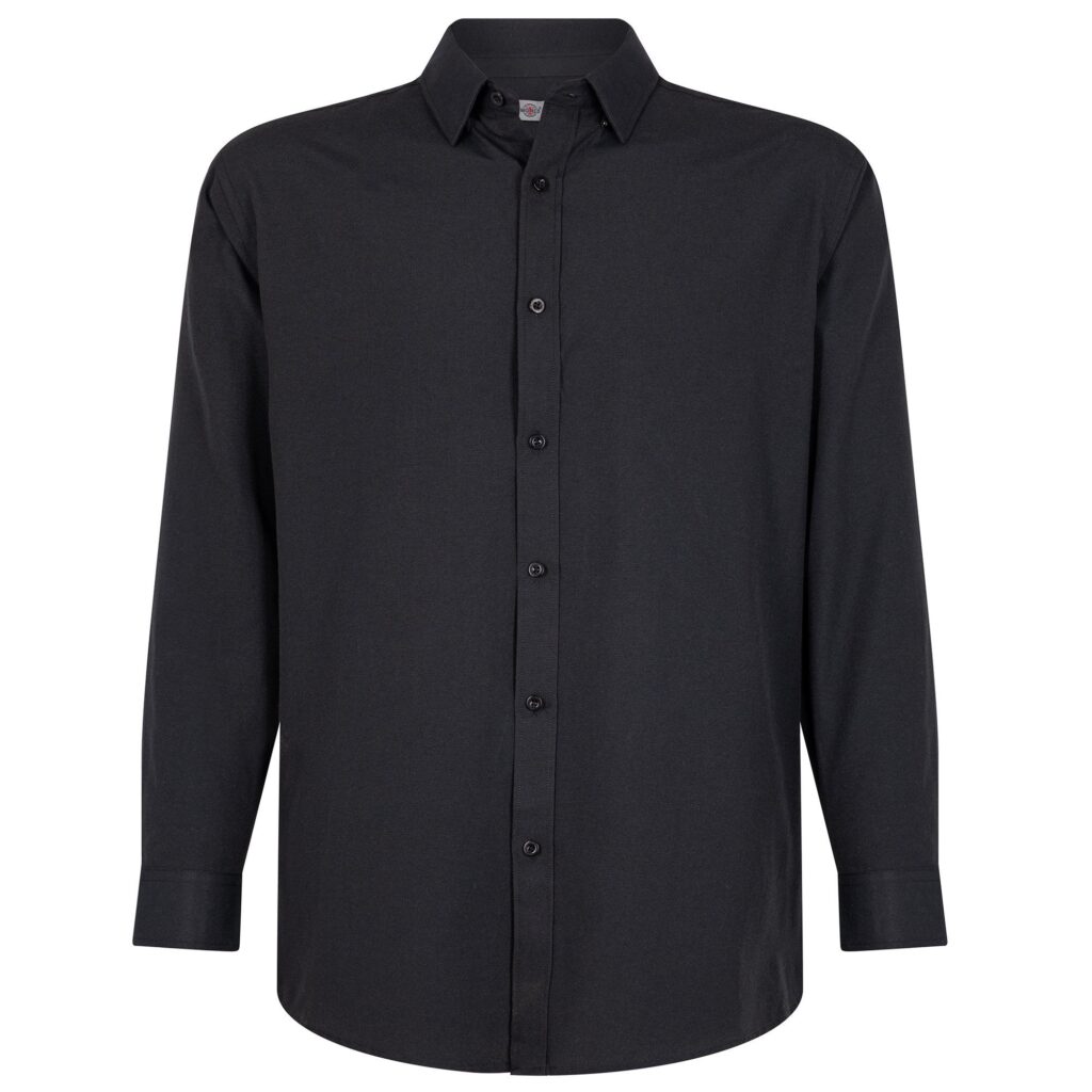 CAMISA OXFORD NEGRA MANGA LARGA HOMBRE - FLEX STORE